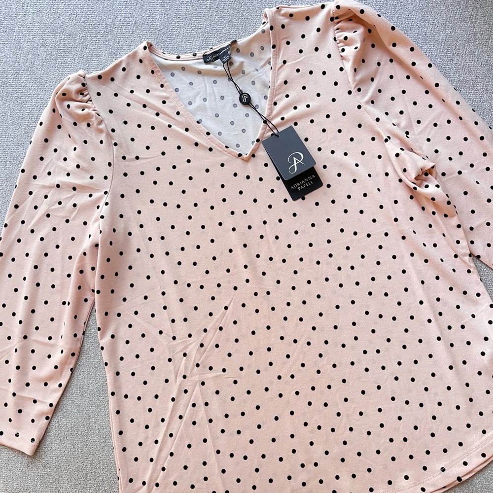 Adrianna Papell Polka dot Crepe top